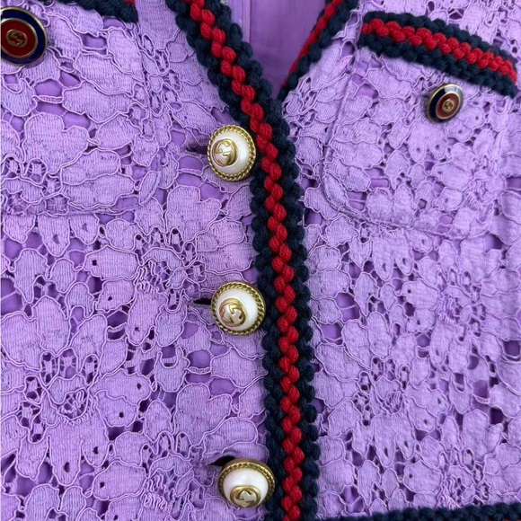 🚩steal authentic Gucci Lavender Lace Mini Dress - Picture 2 of 5